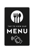 Tarjeta NFC negra para ver la carta del restaurante con el móvil