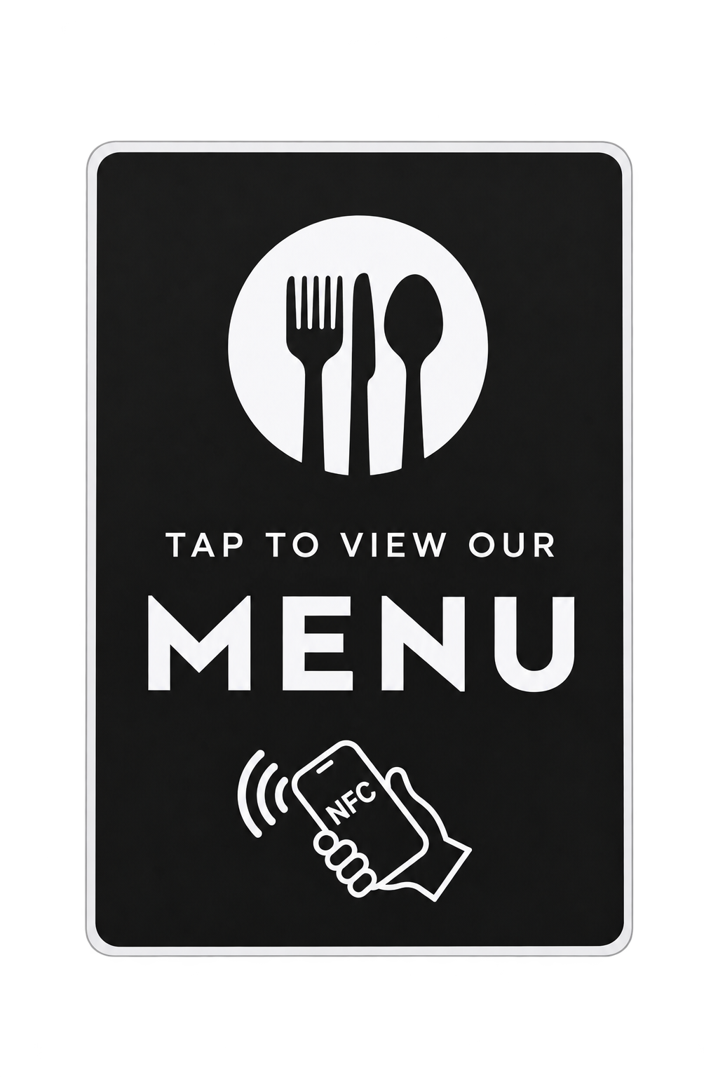 Tarjeta NFC negra para ver la carta del restaurante con el móvil