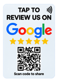 Tarjeta NFC blanca para reseñas de Google