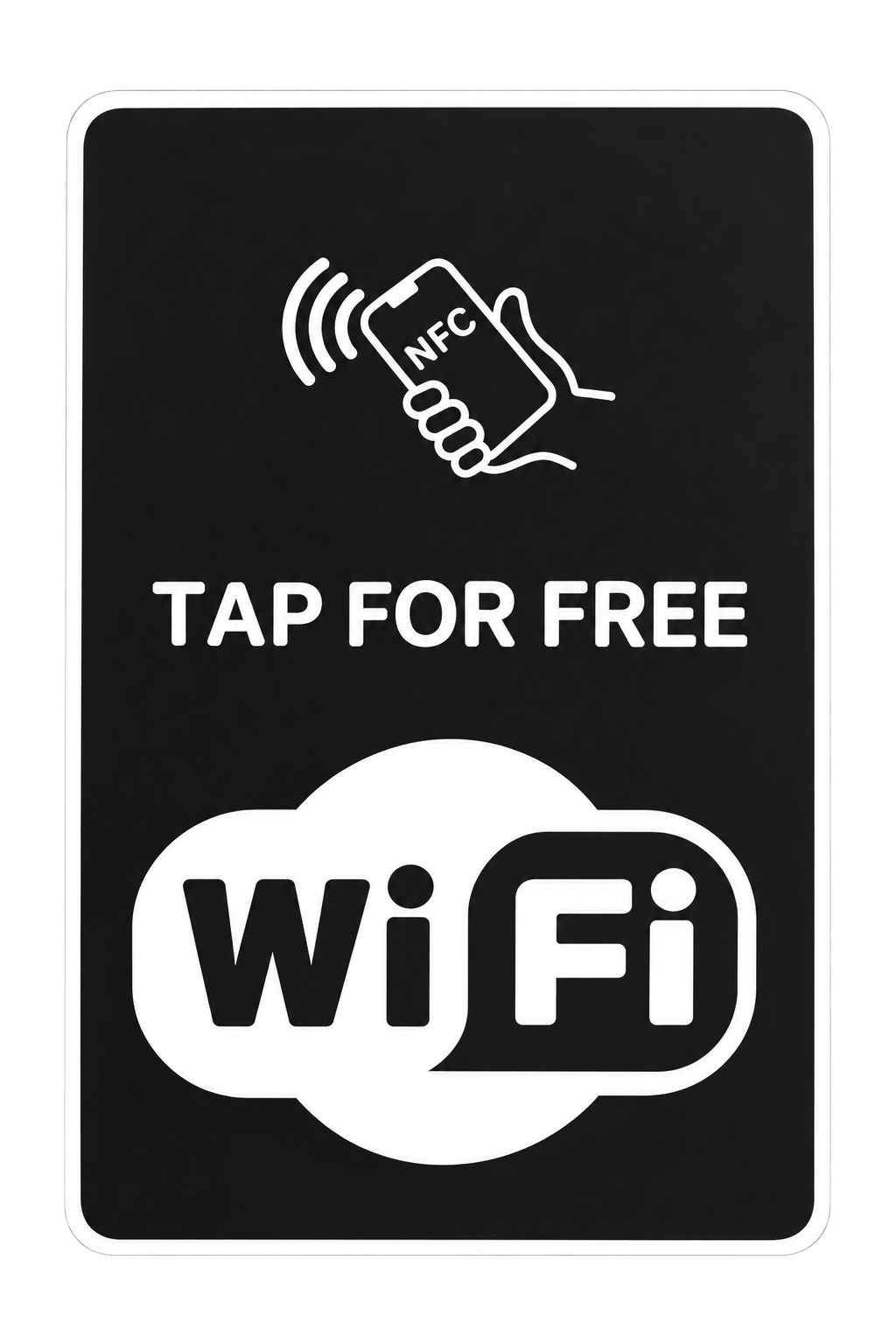 Tarjeta NFC negra para conectarse al WiFi del local